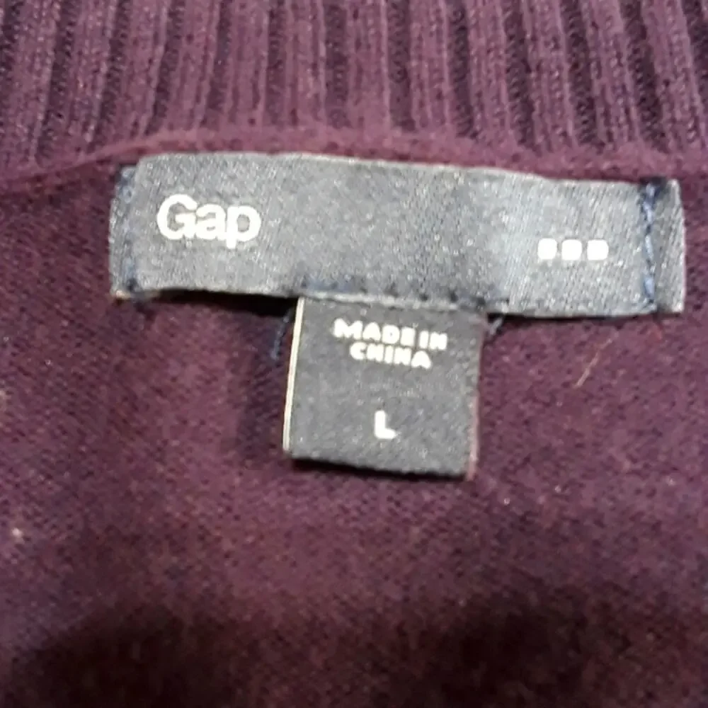Gap Womens Sz L Purple Preppy Y2K Lightweight V-neck Cotton Blend Sweater